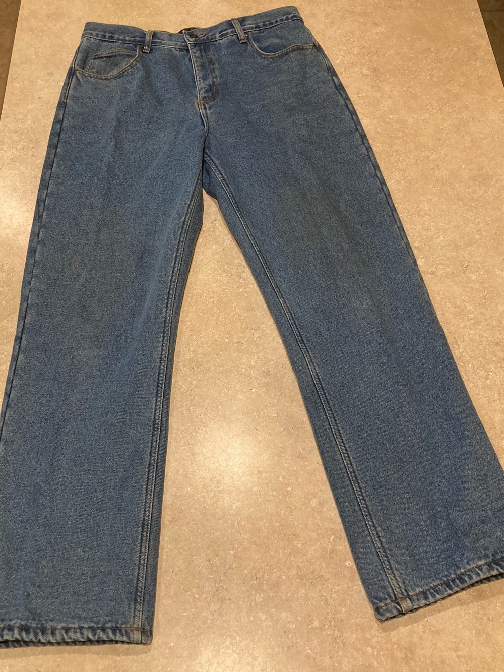 RedHead Men's Straight Leg Denim Jeans in Blue Fleece Lined 34x30